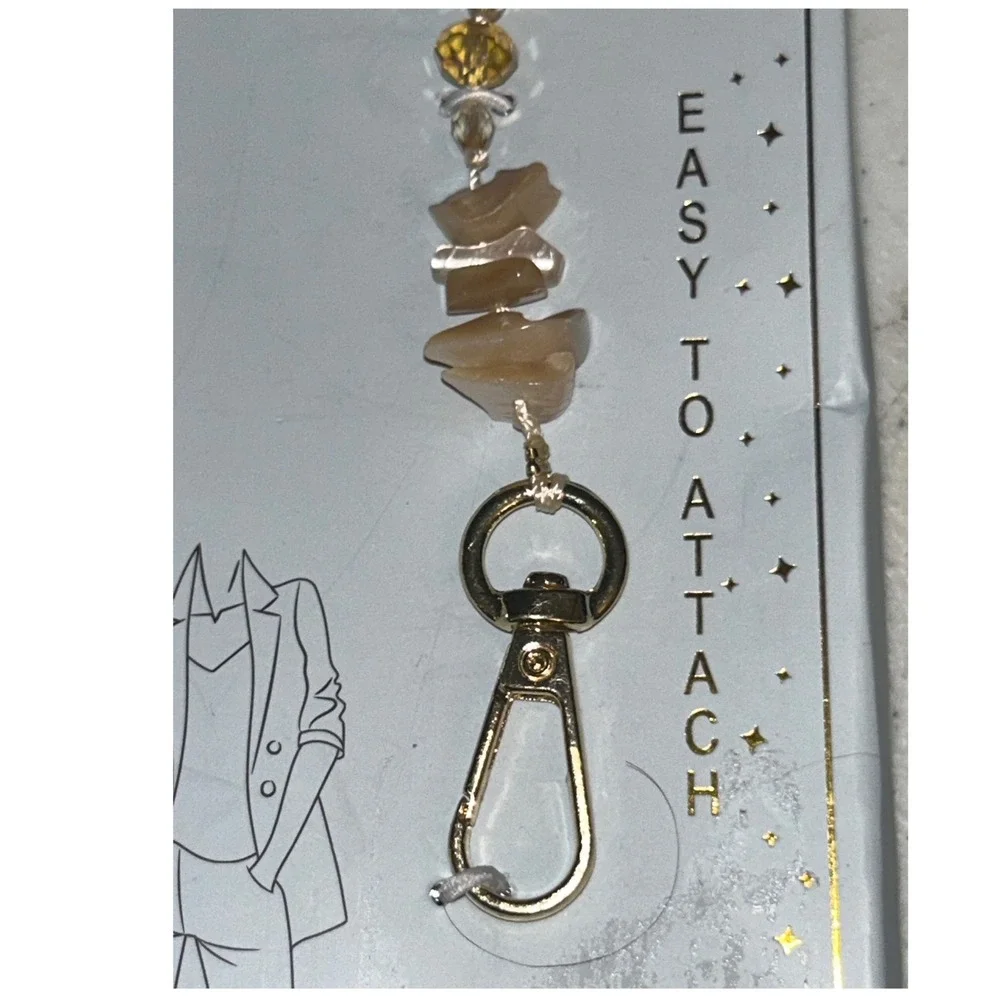 Phone Candy Crossbody Phone Strap Stone Chip Tan Gold Tone Hardware New